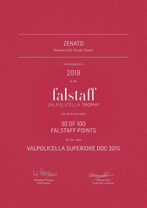 Certificate Falstaff Zenato superiore