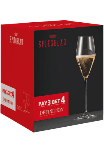 Spiegelau Definition Champagne glazen 3 + 1 gratis actie